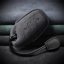 Leather Car Key Case for MG ZS HS 5 6 EZS MG MG5 MG6 MG4 for Roewe RX8 RX5 RX3 I6 I5 Clever Remote Suede Keychain Accessories