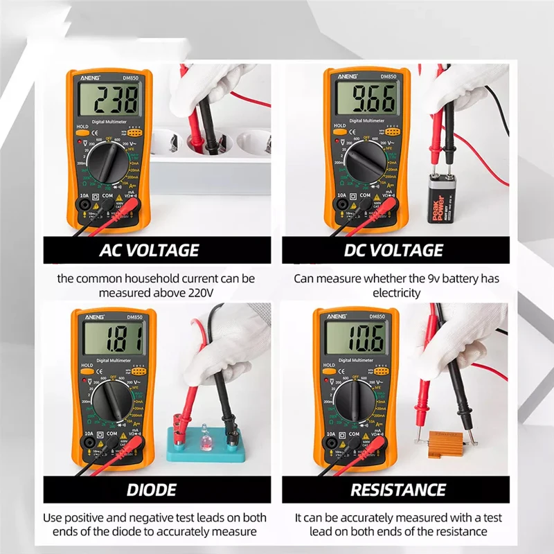 Digital Multimeter ANENG DM850 1999 Counts Automatic AC/DC Votage Tester Current Ohm Ammeter Eletric Professional Detector Tool