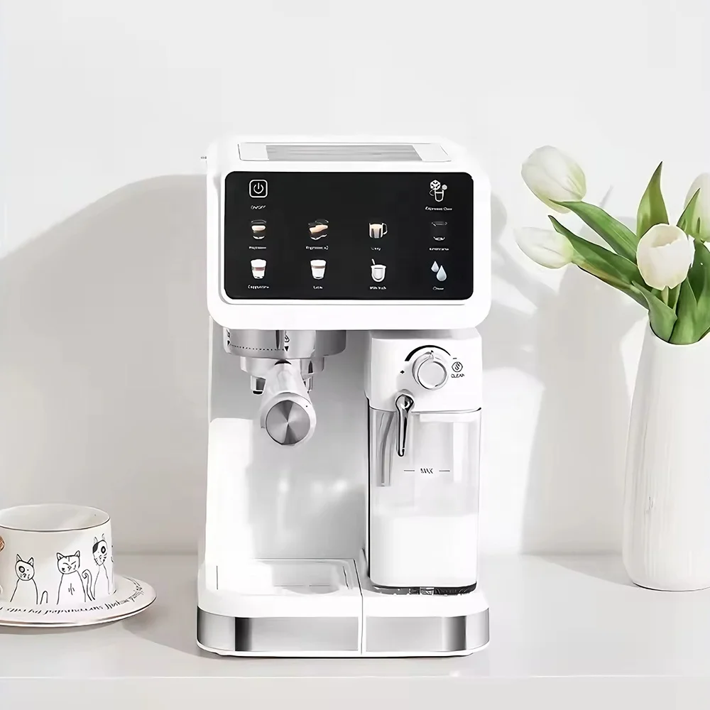 Professional 1350W Automatic Milk Frothing Coffee Machine 20Bar High Pressure 6 Coffee Modes One Touch Cleaning Espresso Machine