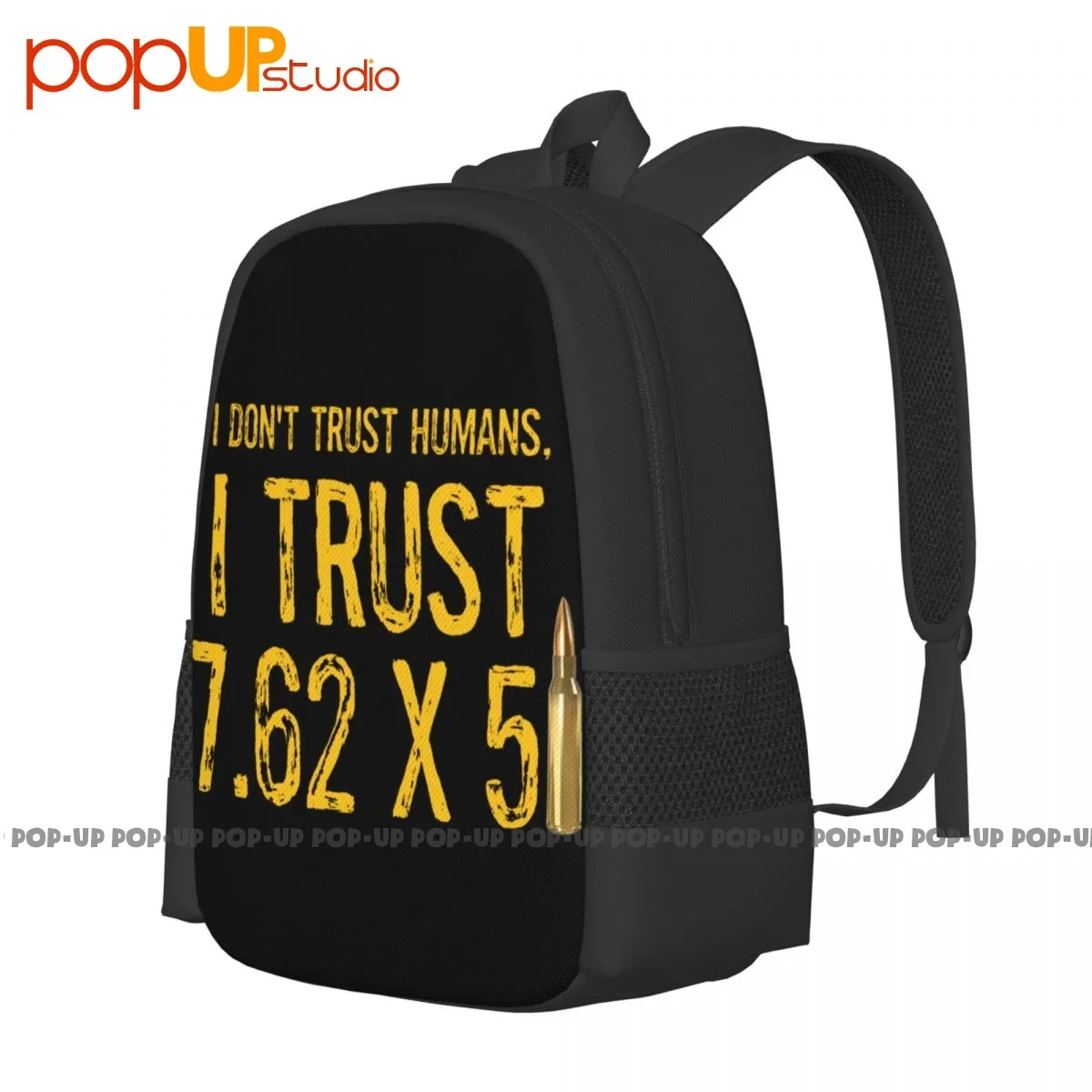 I Don'T Trust Humans I Trust 7.62 X 51 Backpack Large Capacity Vintage Schoolbag Storage Bag Large Capacity