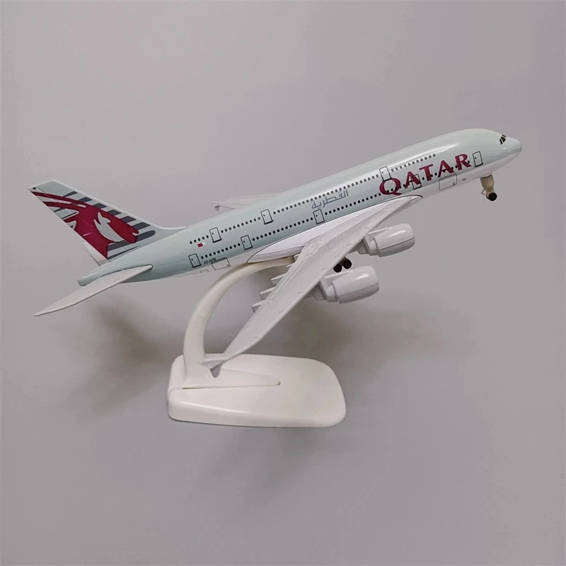 20cm Scale Qatar Airbus 380 Airplane Models Alloy Diecast Airplane Model plane model building Kit