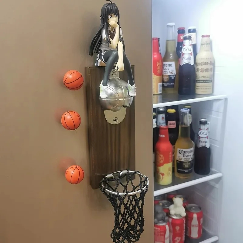 Internet celebrity basketball wall-mounted beer screwdriver soft magnet refrigerator sticker bottle opener magnet bottle opener