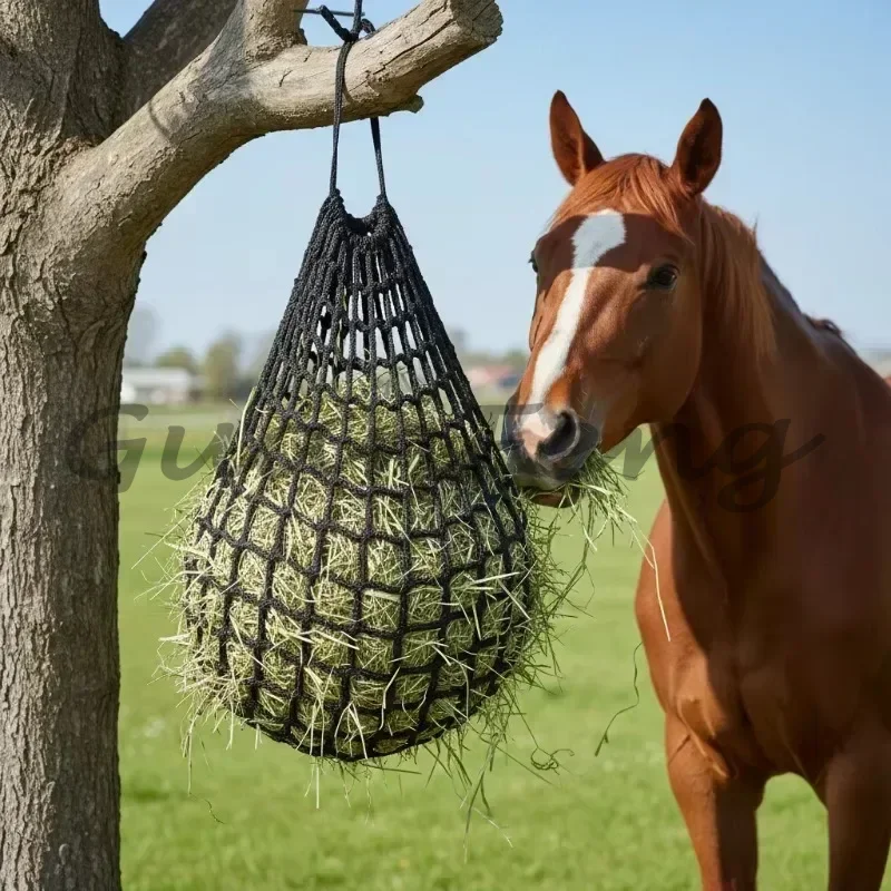 Large Capacity Slow Feed Hay Bag, Heavy Duty Durable Hay Storage Bag for Horses, Goats and Sheep Daily Pasture Feeding