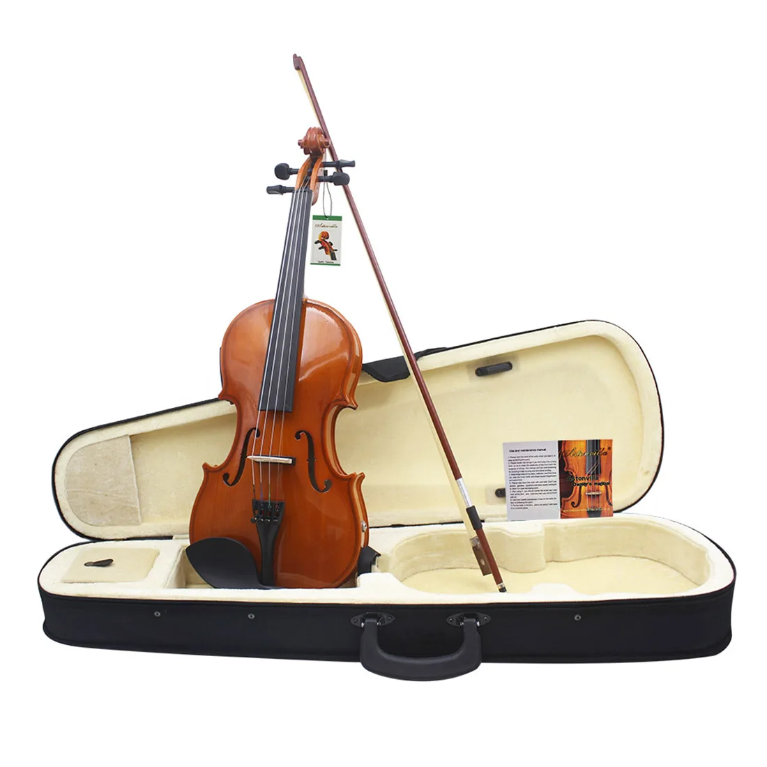 Astonvilla AV-E03 4/4 Electric Acoustic Violin EQ Maple Body Natural Colour Acoustic Violin With Case Bow Shoulder Rest Tuner