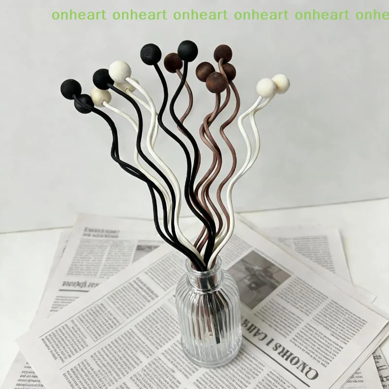 [C]Peaceful Living Space Wooden Bead Rattan Diffuser Sticks 20/40/60Pcs Wave Shape For Home Fragrance
