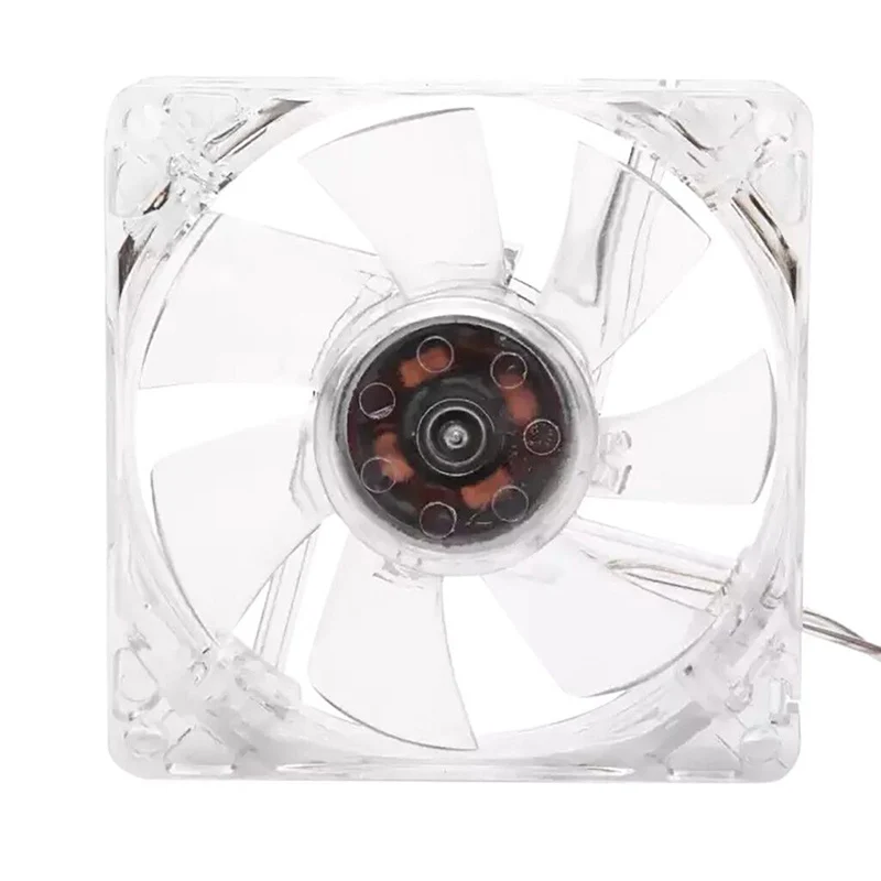 Ventilateur de refroidissement à air USB, refroidisseur de poisson précieux, lumière LED colorée bleue, 5V, ventilateur muet avec câble de 100cm, 8cm