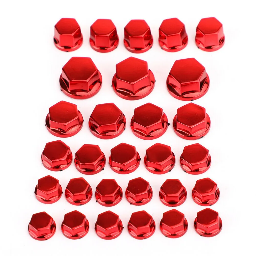 30PCS Red Motorcycle Hexagon Socket Screw Covers Protector Trim Cap Electroplated High Quality Motorcycle Accessories