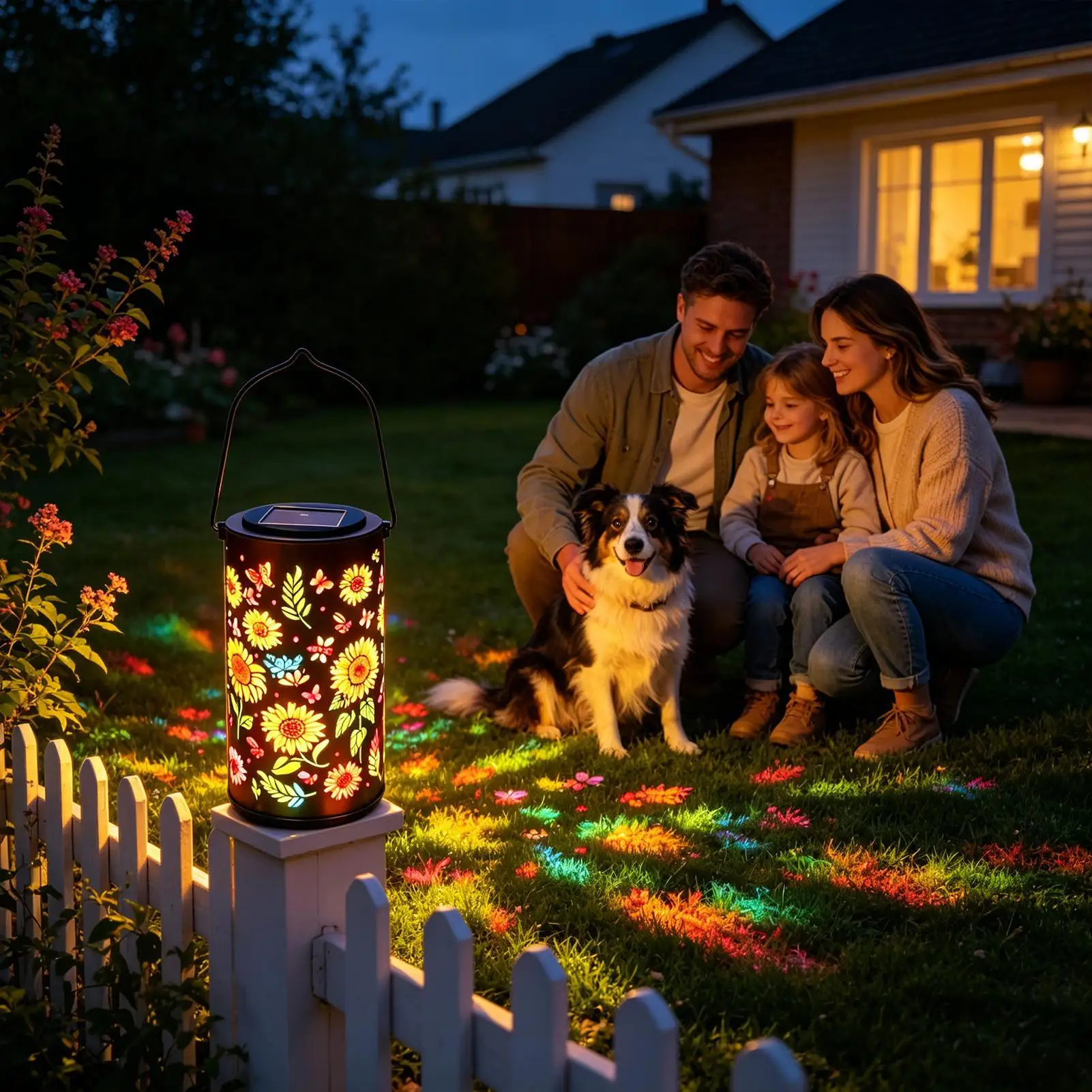 Sunflower Solar Lantern Weatherproof Metal Colorful Sunflower Solar Lights Outdoor for Yard Patio Balcony Lawn - view 2