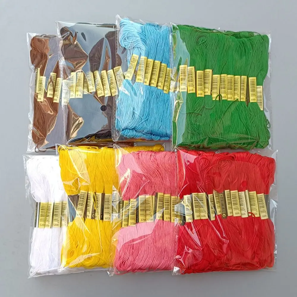 Unique Cross Stitch Thread Craft Gradient Color Floss Sewing Skeins 24 Pieces /8 Meters /6 Strands Polyester Cotton