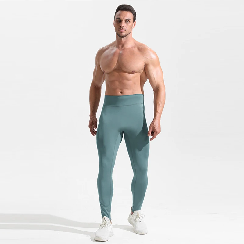 Spodnie kompresyjne męskie wysoki stan rozciągliwe legginsy szybkoschnące legginsy Fitness do biegania legginsy deportivos para hombre