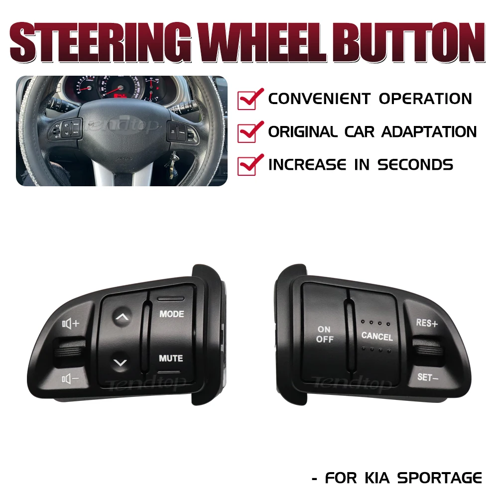 Multi Function Steering Wheel Audio Cruise Control Buttons For Kia Sportage SL Wth Backlight Button Switch & Bluetooth Panel