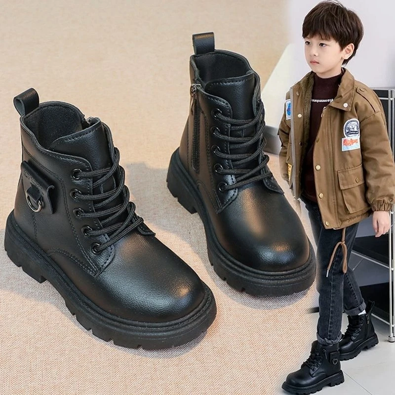 

Boys Fashion Ankle Boots 2026 Autumn Style Kids Black Short Boots Stylish Casual Shoes for Children Daily Wear