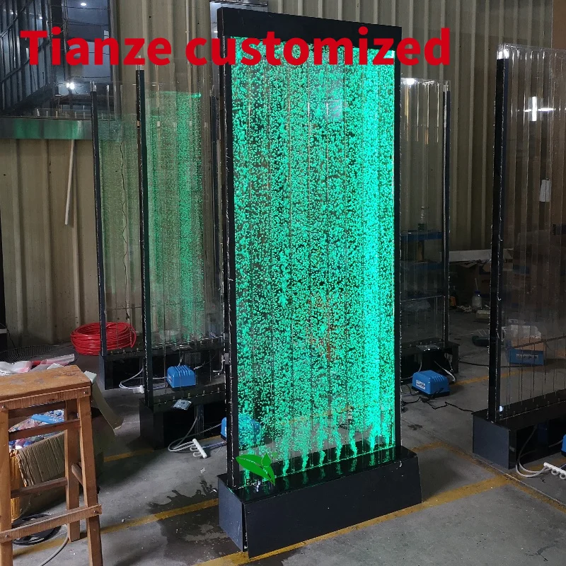 

(Customized) lounge furniture LED lighting acrylic aquarium bubble water panel room divider screen