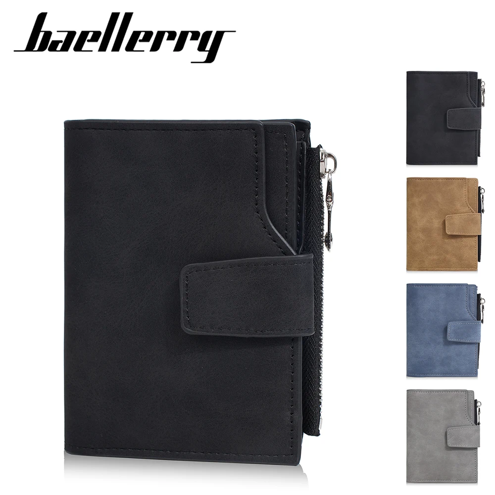 

Baellerry, новый мужской короткий кошелек, высококачественная молния, роскошный держатель для карт и фотографий, мужской кошелек для монет, зажим для денег