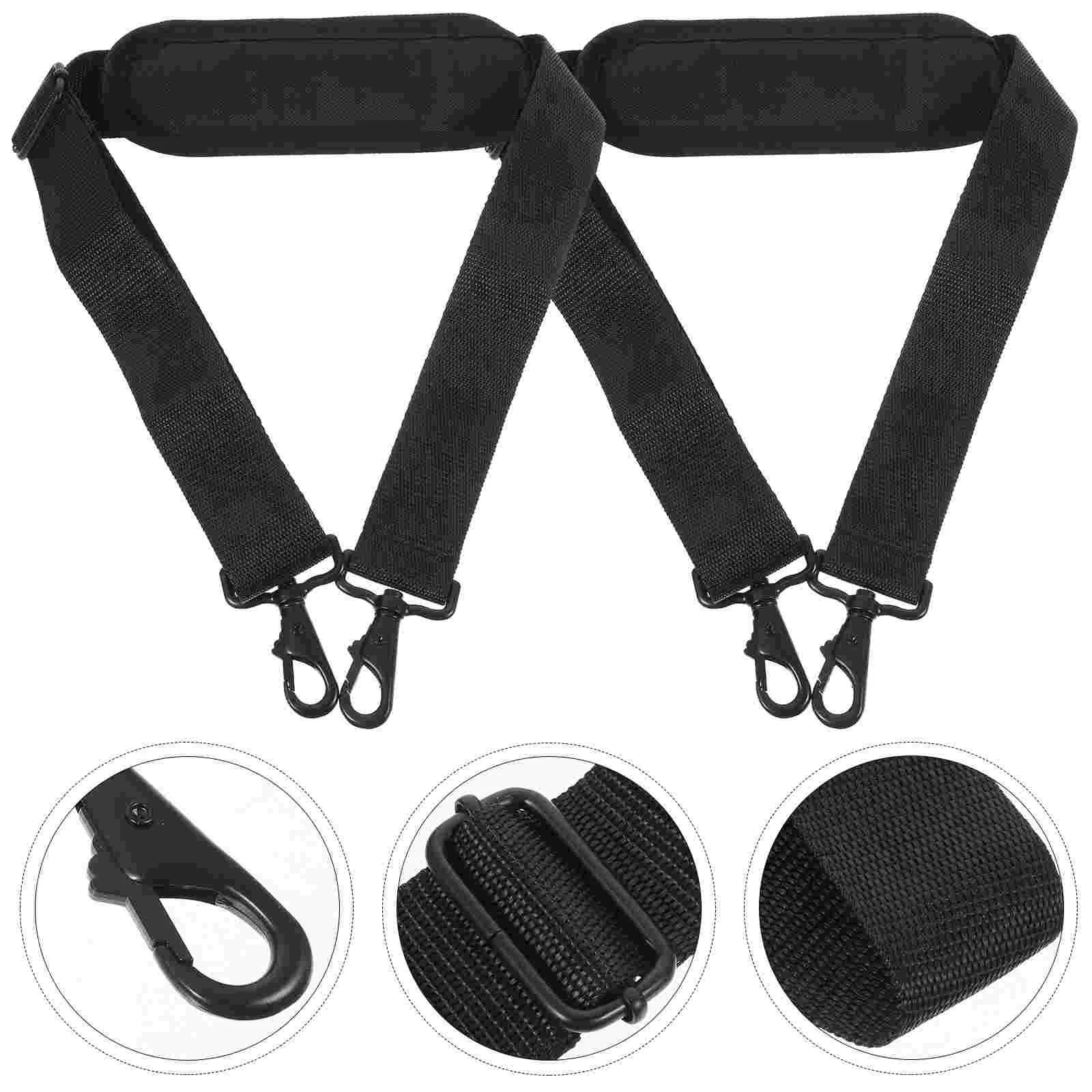 

2 Pcs Violin Case Strap Kids Musical Instrument Bag Belts Sturdy Straps Black Polyester Cotton Durable