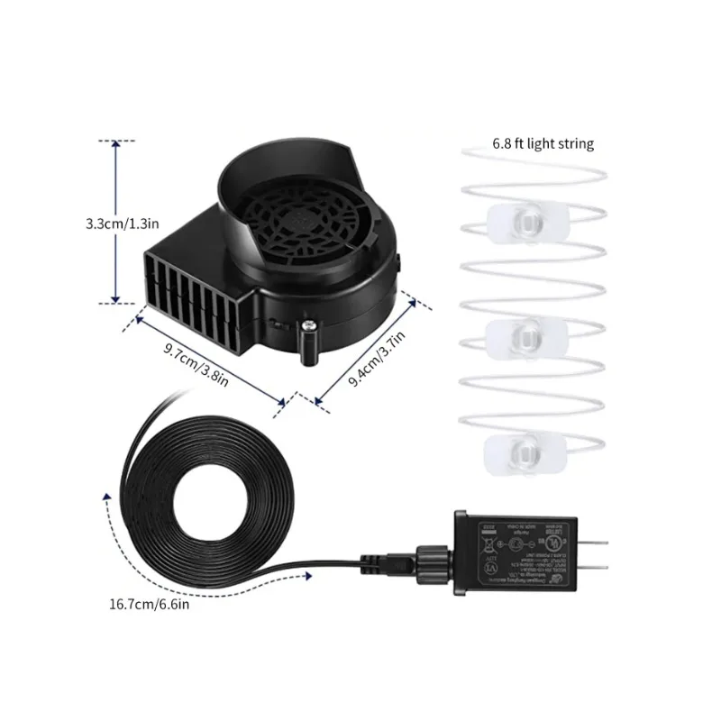 Red Wind Light Emitting Diode Light Electric Inflatable Toy Replacement Blower Halloween Inflatable Costume