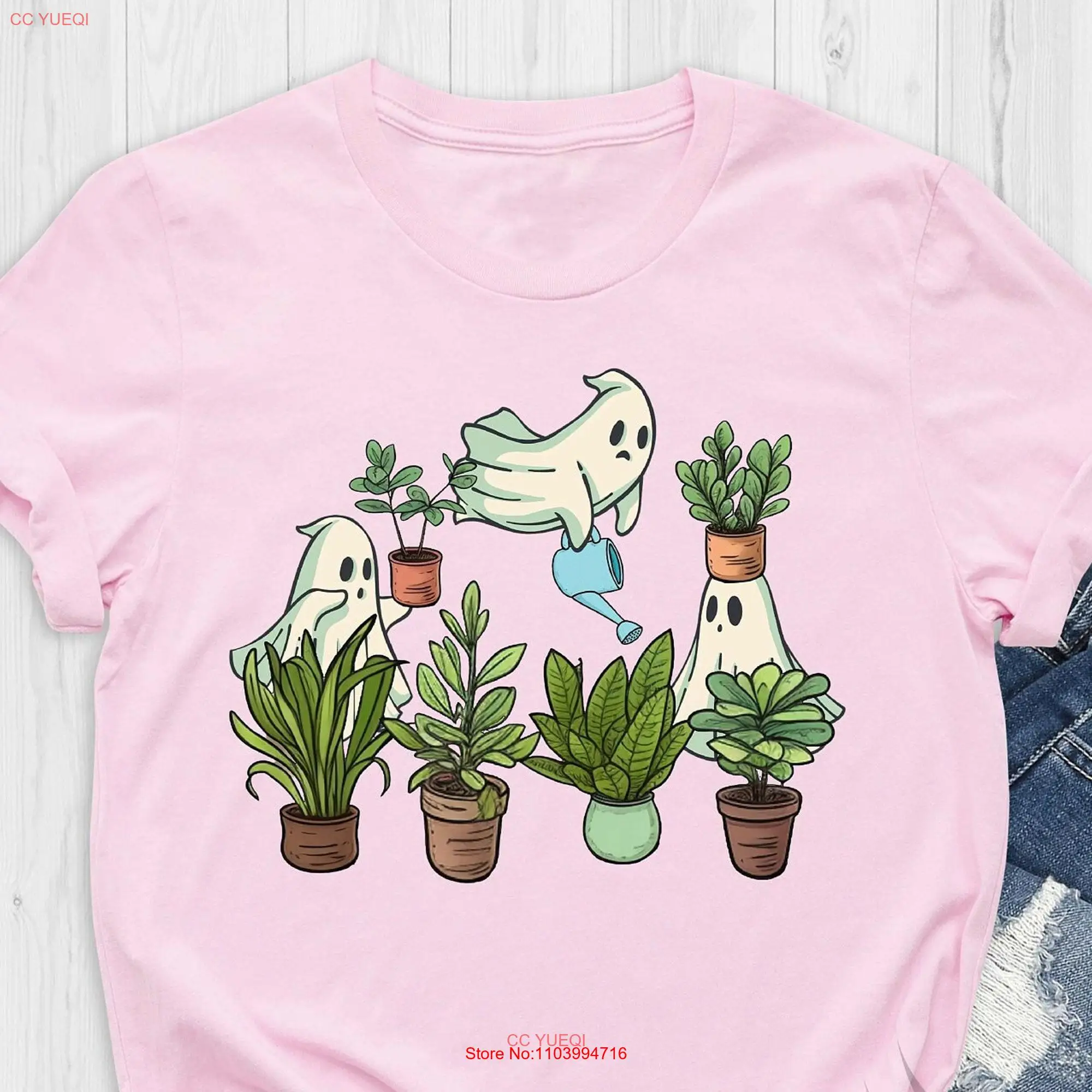 

Ghost Plant Lady T Shirt Halloween Lover Plants long or short sleeves
