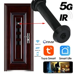 Câmera Peephole Sem Fio, Detecção de Movimento, Visualizador de Porta, Video-Eye, Segurança Doméstica, Registro Automático, Menor 5G, Tuya, 12mm