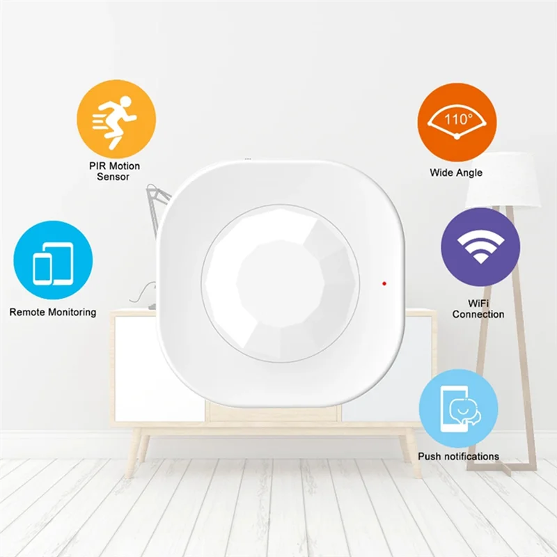 N75R-WIFI PIR Motion Sensor Wireless Passive Infrared Detector Security Burglar Alarm Sensor Tuya Smart APP Control, Fine Workma