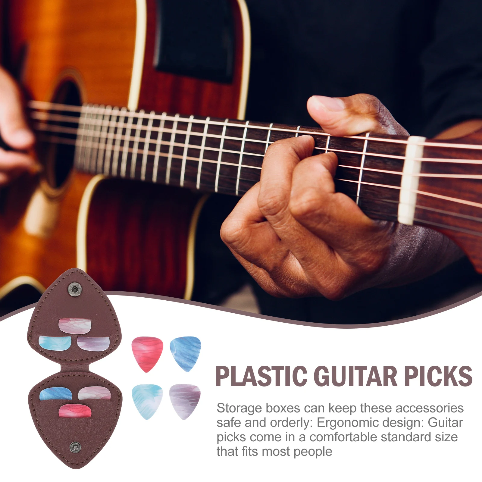 Juego de púas para guitarra, Material seguro de alta calidad, agarre cómodo, Ideal para entusiastas de la guitarra, principiantes, folk eléctrico, 1 Juego