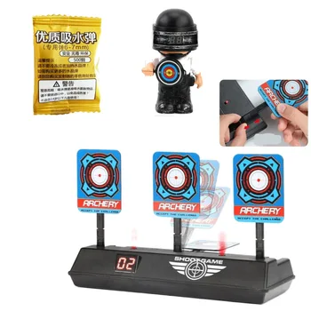 전기 자동 리셋 득점 슈팅 타겟, BB 워터 페인트 볼 건, 타겟 소년 글록 AKM M416 블래스터 게임 액세서리 장난감