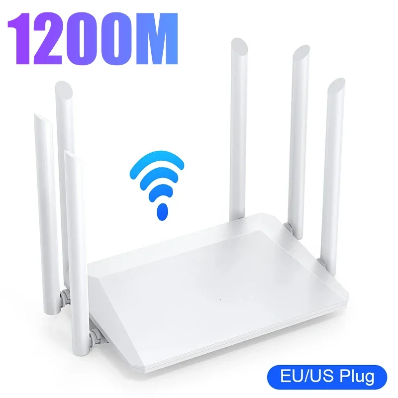 라우터 1200M 무선 라우터 외부 안테나 모뎀 라우터 넓은 범위 WiFi 리피터 2.4GHz 홈 오피스 증폭 신호