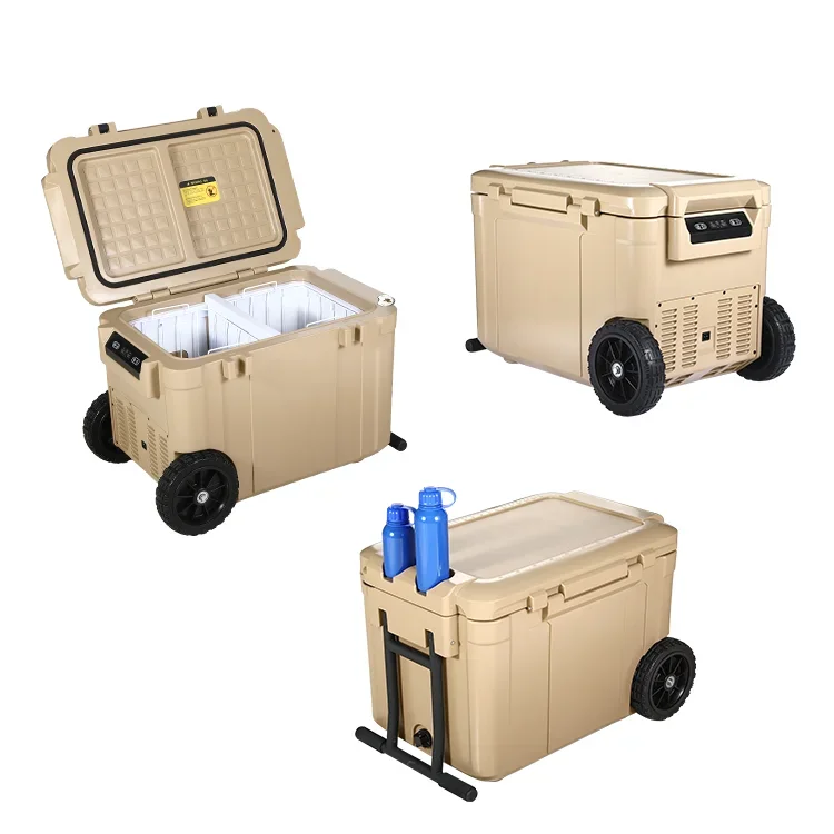 45L Portable PE Heat Preservation Box Vehicle Mounted Dual Purpose Wheel Wheel Pull Rod Custom Waterproof Insulated Outdoor Use