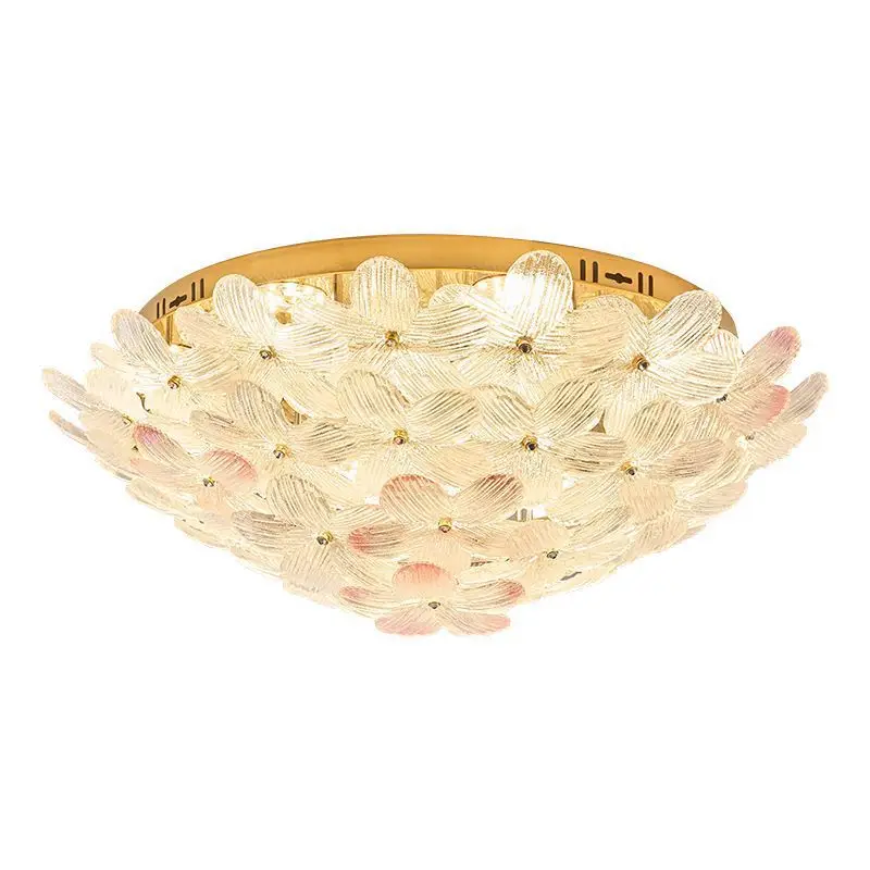 

Modern simple cream wind warm romantic flower ceiling light bedroom light