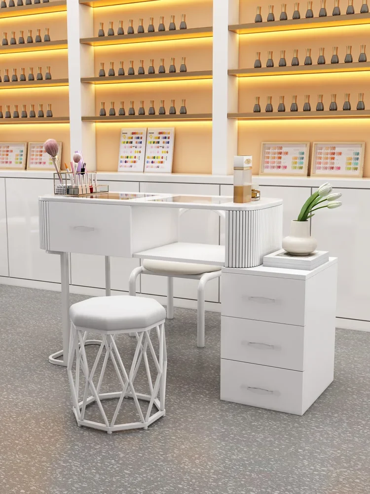 

Японский профессиональный стол для ногтей, современный роскошный Маникюрный Стол для дизайна ногтей, деревянный стол для хранения, мебель для салона, KMNT