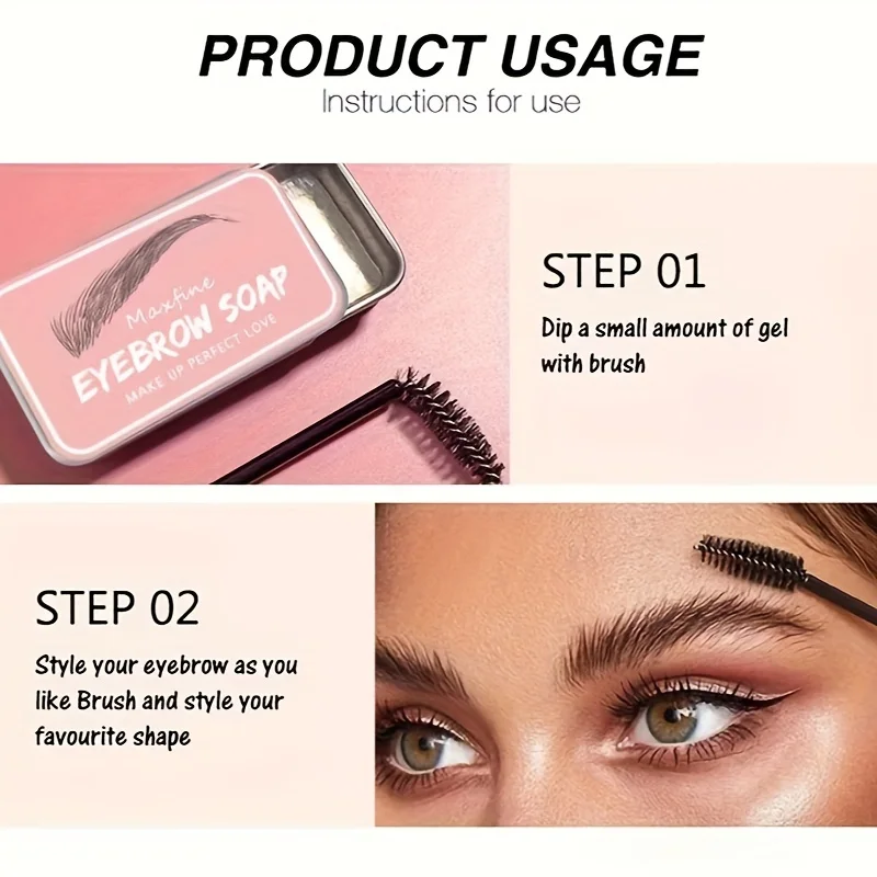 Waterproof Transparent Eyebrow Soap Set of 2 Clear Waterproof Mascara Longlasting Eyebrow Shape Soap Natural Refreshing Formula image 4