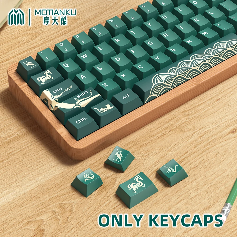 

Animal Forest Green Color Keycaps Cherry Profile PBT Keycap For GMK MX switch Mechanical Keyboard with ISO layout key cap