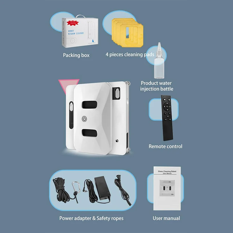 Customized 2.4g Wireless Remote Control Intelligent X6sp Robotic Window Cleaner With Dual Water Spray For Home/office Glass Use