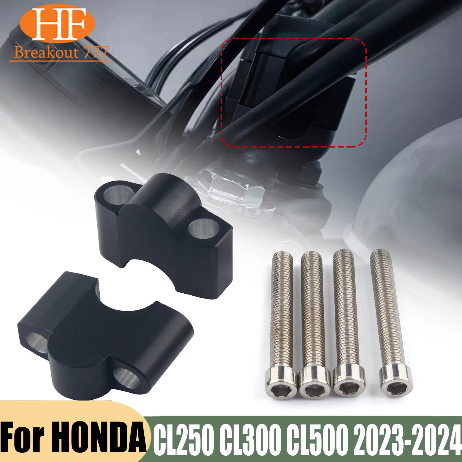 For HONDA CL250 CL300 CL500 2023-2024 Motorcycle Handlebar Mount Riser Handlebar Clamp Raised Extend
