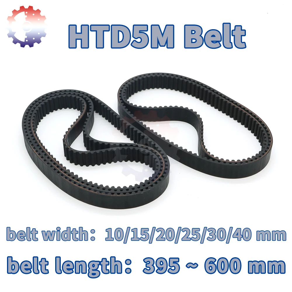 HTD 5M Timing Belt Length 395mm to 600mm Drive Belt Width 10 15 20 25 30 40mm HTD 5M Synchronous Belt HTD5M Rubber Closed Belt