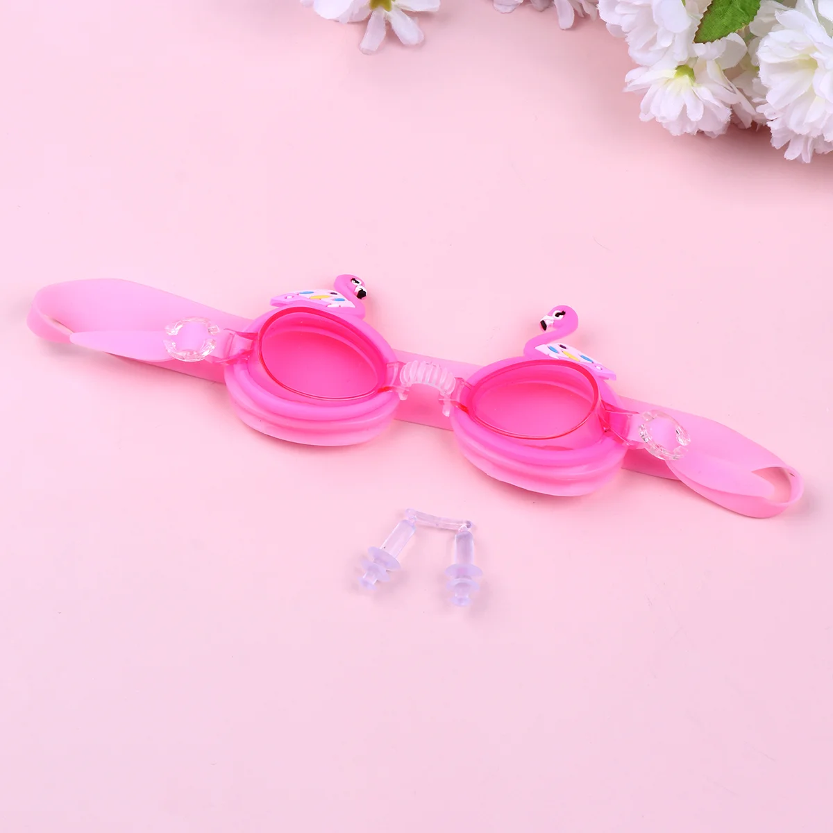 Beach Pool Accessories Eye Glasses Anti-Fog Swimming Swan Decorative Kids Eyewear Goggles Adjustable Water Proof Cartoon