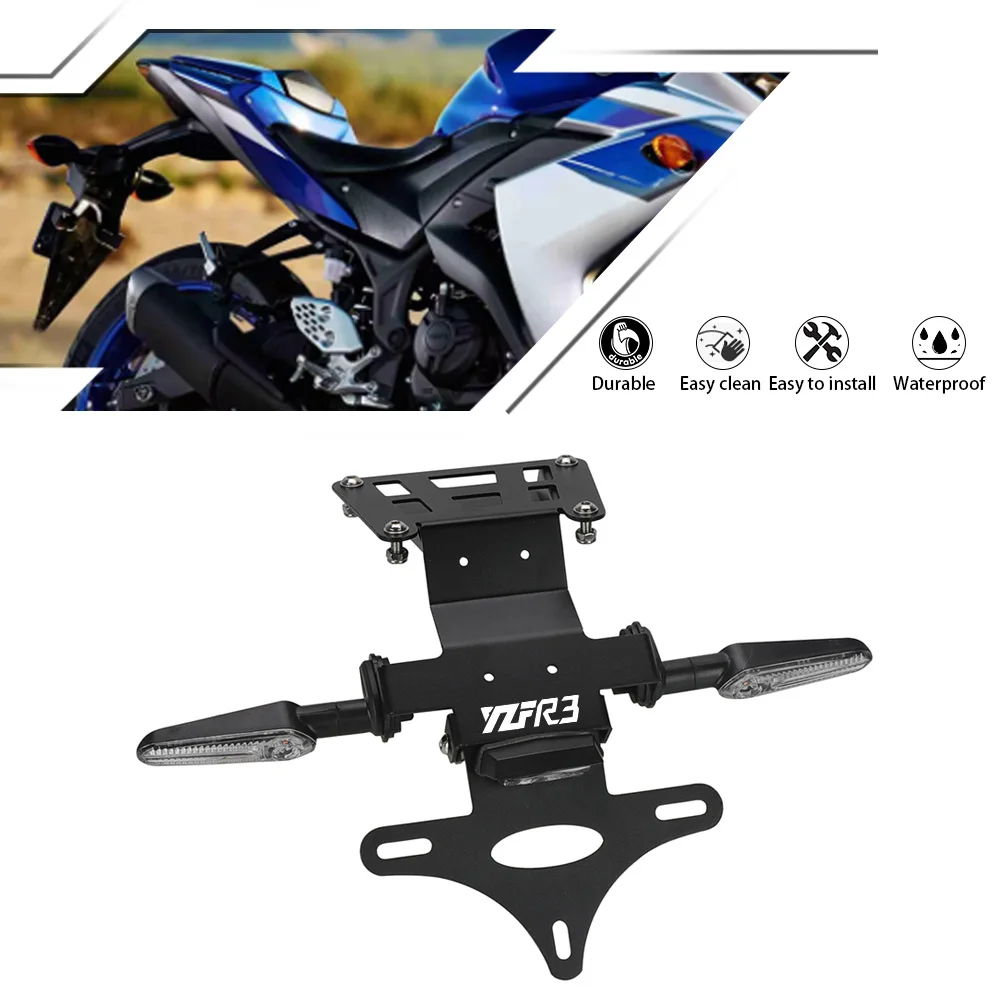 Suporte de placa de motocicleta suporte e sinal conjunto de luz, Yamaha YZF R3 YZFR3 YZF-R3 2015-2024 2023 2022 2021 2020 2019