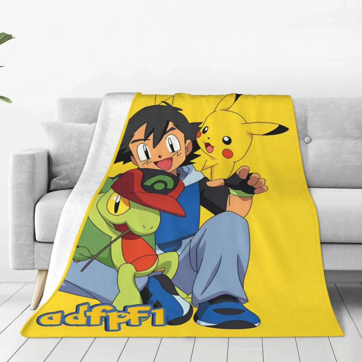 Pokemon Pikachu Anime Blankets Fleece Decoration Cute Cartoon Game Multi-function Super Soft Throw Blanket for Bedroom Bedspread