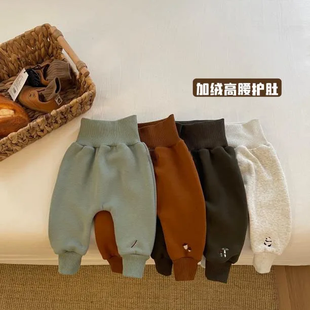 

Jenny&Dave Children's warm pants, autumn and winter long pants, plush leggings, high waist, thickened large PP pants, for men an