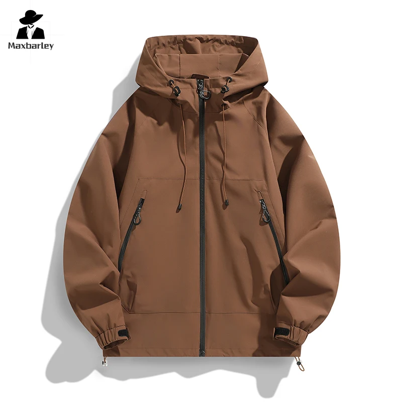 Techwear Windbreaker Men's Autumn Casual Waterproof Wear-resistant Mountaineering Jacket Riding Clothing Rainproof Hooded Coat