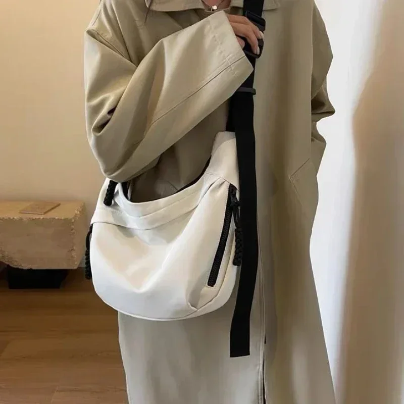 Fashion High Capacity Solid Color Single Shoulder Totes Bag Nylon Hobos Crossbody Bags Solid Casual Zipper Women's Bags image 2