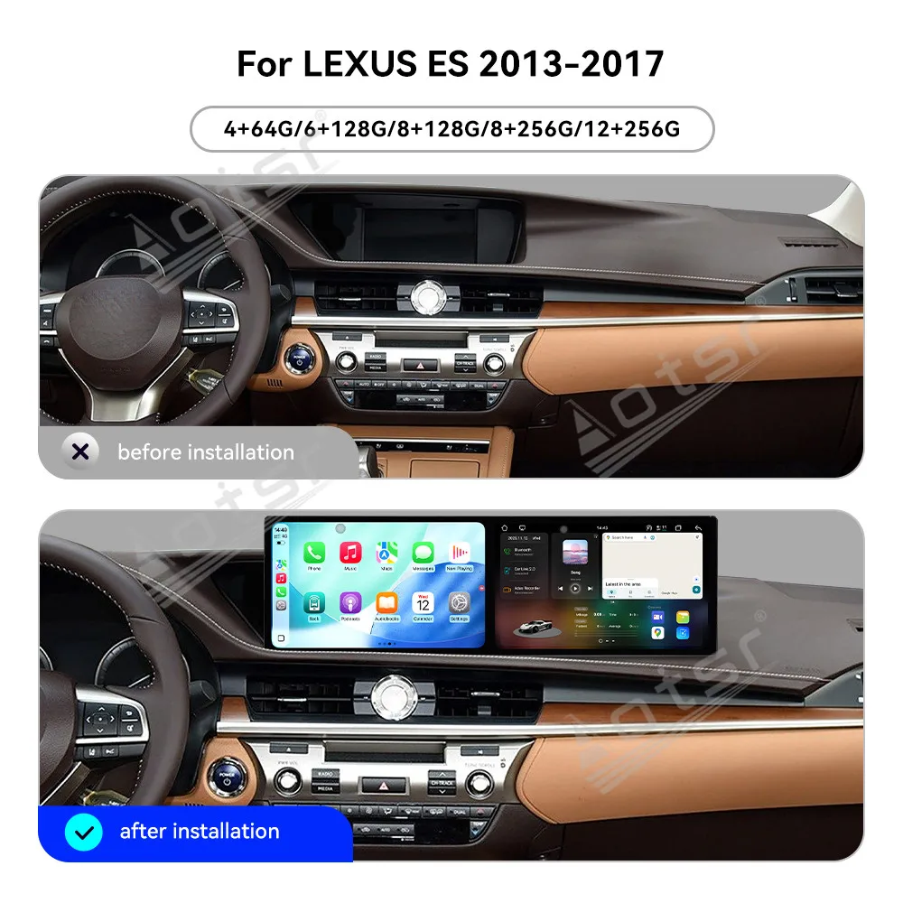 

Dual Screen 10.1" Android 15 CarPlay Car Radio For Lexus ES 2013-2017 Touch Screen Multimedia Player GPS Navigation DSP Auto