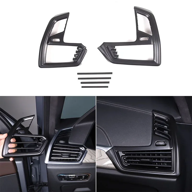 

For BMW X5 G05 X6 G06 2019-2022 ABS Matte Black Car Styling Dashboard Side Air Outlet Decorative Frame Sticker Car Accessories