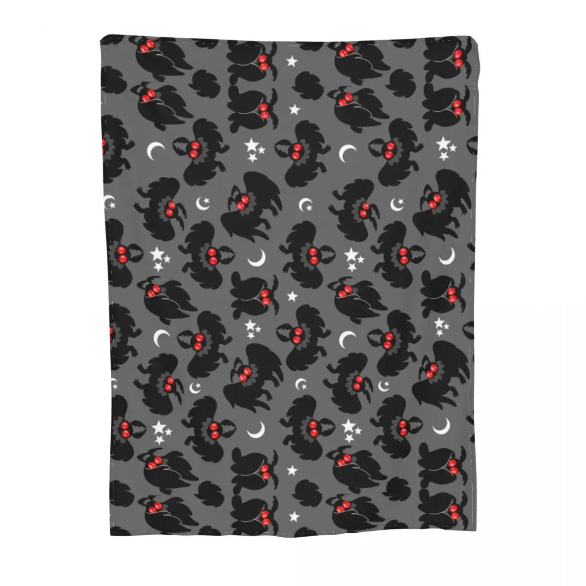 Cute Cryptids Mothman Pattern Blanket Coral Fleece Plush Spring/Autumn Portable Thin Throw Blanket for Home Office Rug Piece