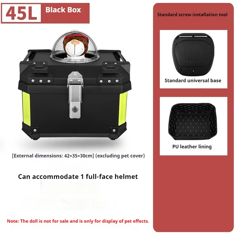 36L/45L/57L/70L Motorfiets kofferbak Grote Capaciteit Bagage Opbergdoos Scooter Staart Doos Top Case waterdicht Ademend Huisdier Doos