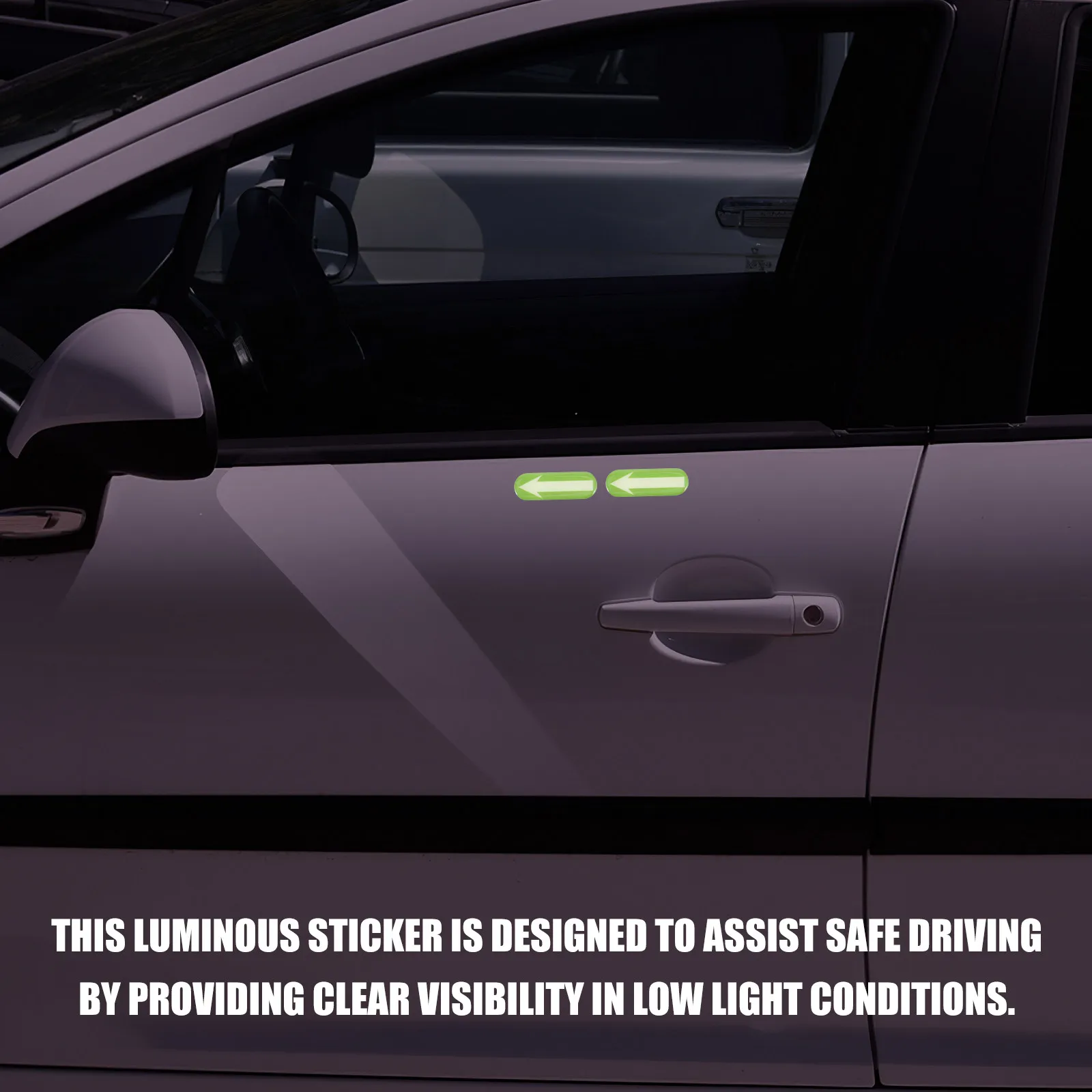 1Pair Arrow Sticker Luminous Night Driving Marking Sticker Directional Adhesive Sign Positioning Safe Assistance