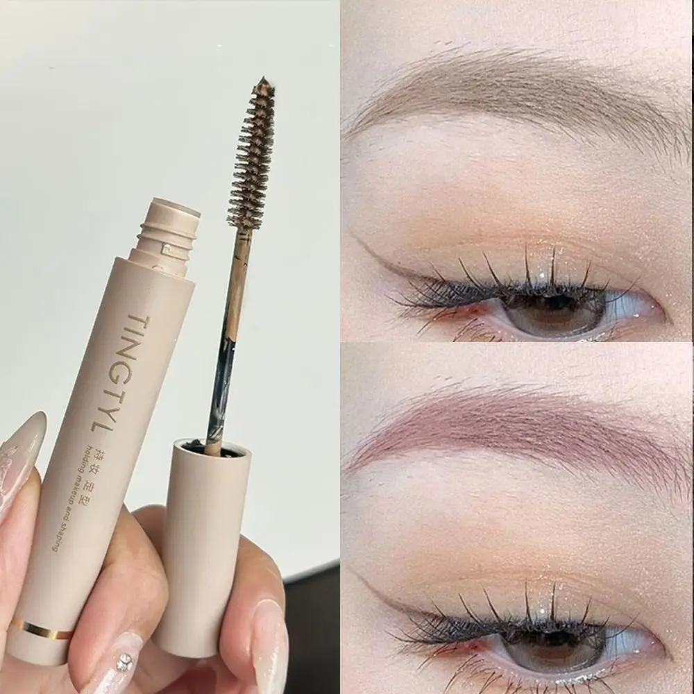 Creme de matiz de sobrancelha em 4 cores, cor clara, à prova d'água, creme de rímel com pincel, tintura de sobrancelha de longa duração, maquiagem diária