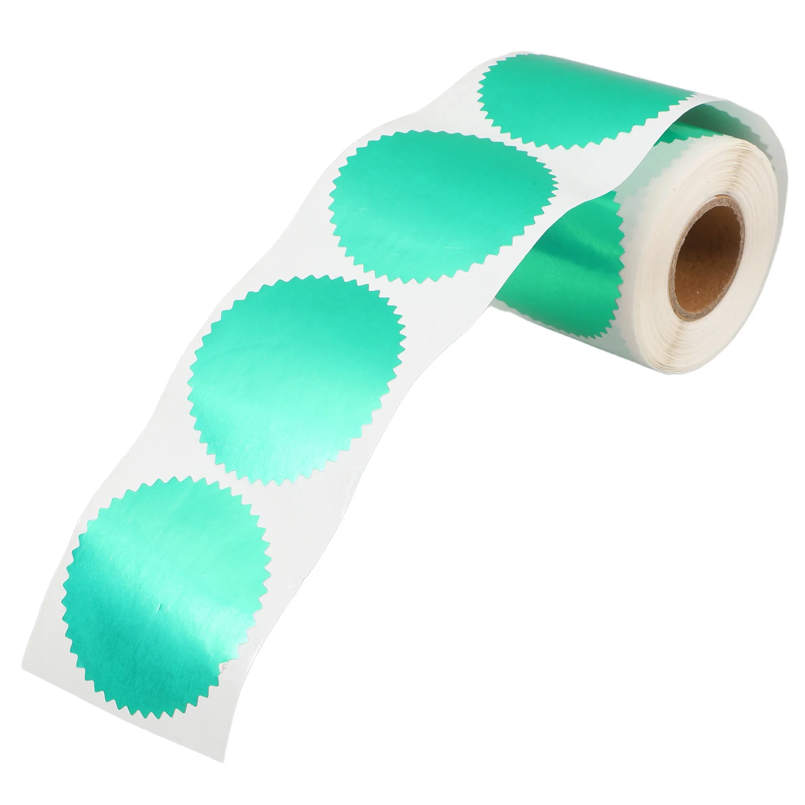 

250pcs Self Adhesive Embossing Labels For Certificates Awards Scallop Edge Green Notary Wedding Invitation Stickers Business