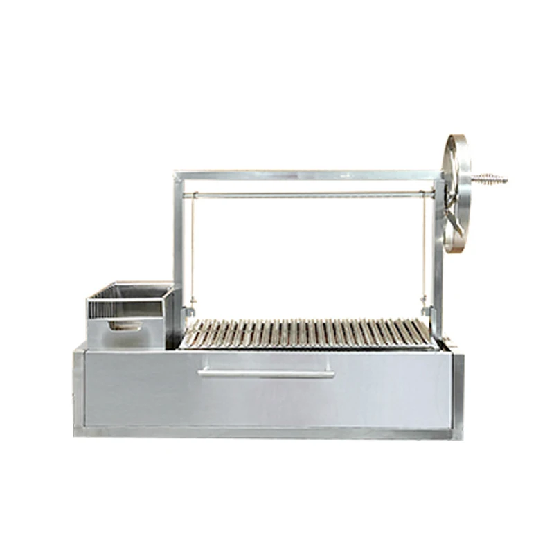 Premium Large Stainless Steel Charcoal Rotisserie Santa Maria Grill for Football Fan Zone Parties