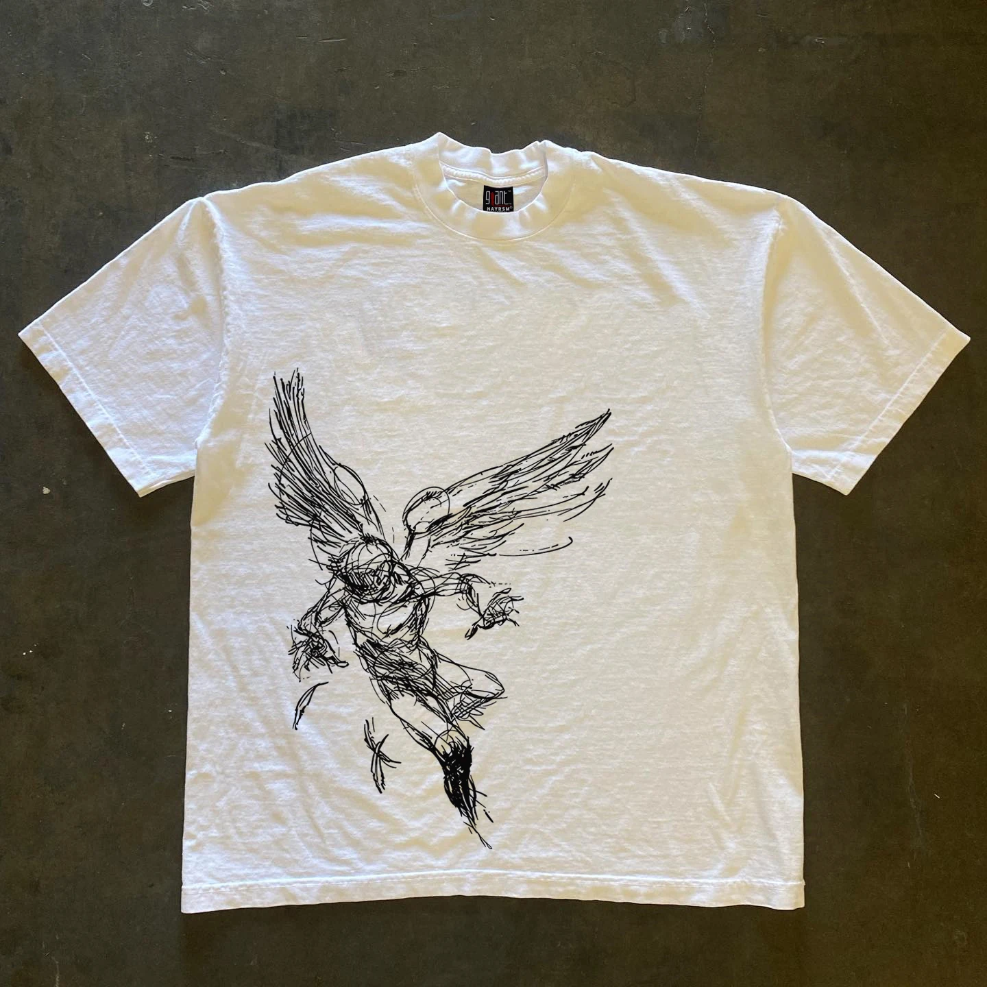 Kurzarm-T-Shirts mit Engelsdruck für Paare im Jahr 2025, ein trendiges und lässiges Sommer-Kurzarm-T-Shirt für Herren