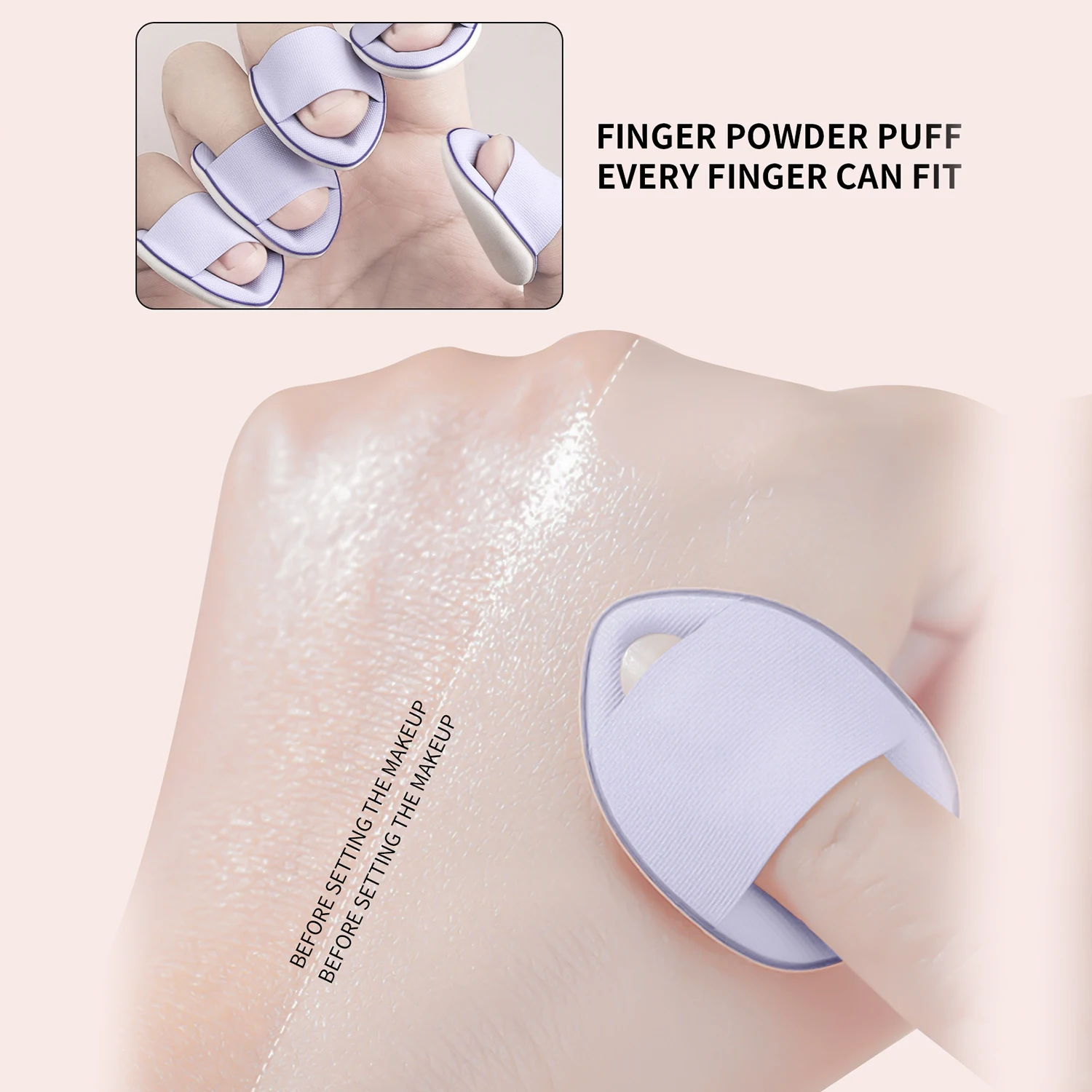 Soffio da cipria con cuscino d'aria per il pollice, 5 pz/scatola soft skin-friendly dry-wet dual-use make-up beauty assistant